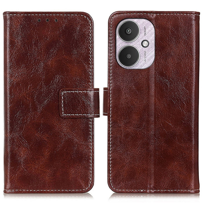 Estuche para teléfono de cuero con tapa horizontal y textura de caballo loco retro, For Xiaomi Poco F6 / Redmi Turbo 3, For Xiaomi Poco F6 Pro, For Xiaomi Redmi K70 5G / K70 Pro 5G, For Xiaomi Redmi Note 13 Pro 4G/Poco M6 Pro 4G, For Xiaomi Redmi A3   ...