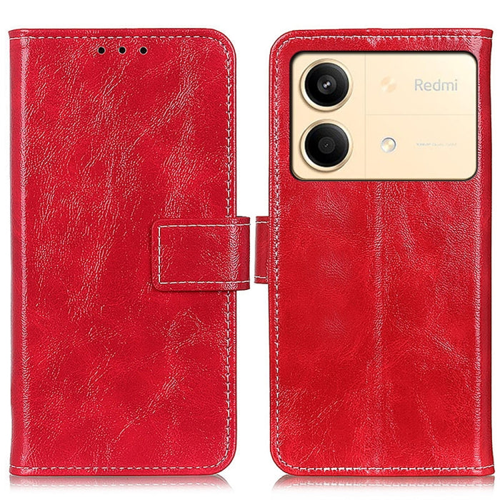 Estuche para teléfono de cuero con tapa horizontal y textura de caballo loco retro, For Xiaomi Poco F6 / Redmi Turbo 3, For Xiaomi Poco F6 Pro, For Xiaomi Redmi K70 5G / K70 Pro 5G, For Xiaomi Redmi Note 13 Pro 4G/Poco M6 Pro 4G, For Xiaomi Redmi A3   ...