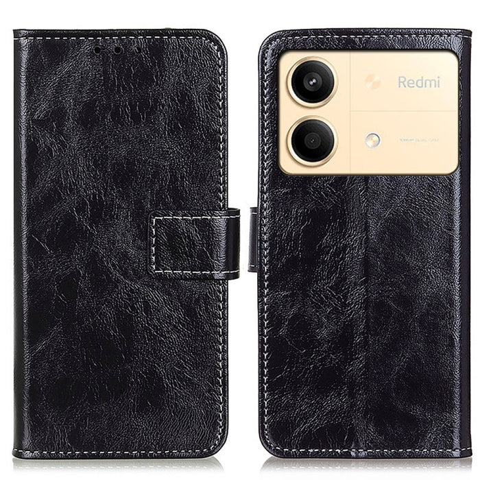Estuche para teléfono de cuero con tapa horizontal y textura de caballo loco retro, For Xiaomi Poco F6 / Redmi Turbo 3, For Xiaomi Poco F6 Pro, For Xiaomi Redmi K70 5G / K70 Pro 5G, For Xiaomi Redmi Note 13 Pro 4G/Poco M6 Pro 4G, For Xiaomi Redmi A3   ...