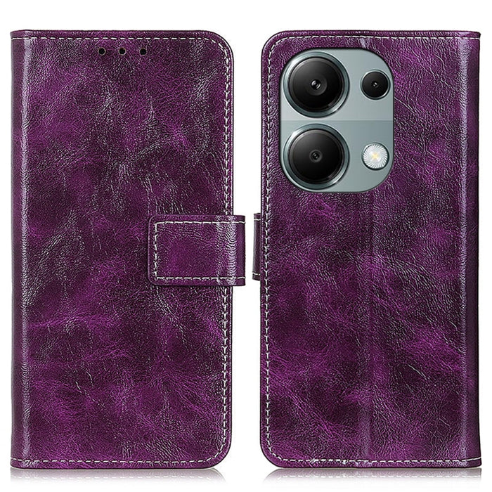 Estuche para teléfono de cuero con tapa horizontal y textura de caballo loco retro, For Xiaomi Poco F6 / Redmi Turbo 3, For Xiaomi Poco F6 Pro, For Xiaomi Redmi K70 5G / K70 Pro 5G, For Xiaomi Redmi Note 13 Pro 4G/Poco M6 Pro 4G, For Xiaomi Redmi A3   ...
