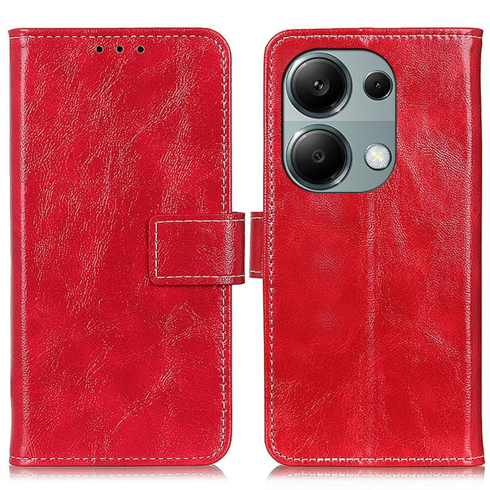 Estuche para teléfono de cuero con tapa horizontal y textura de caballo loco retro, For Xiaomi Poco F6 / Redmi Turbo 3, For Xiaomi Poco F6 Pro, For Xiaomi Redmi K70 5G / K70 Pro 5G, For Xiaomi Redmi Note 13 Pro 4G/Poco M6 Pro 4G, For Xiaomi Redmi A3   ...