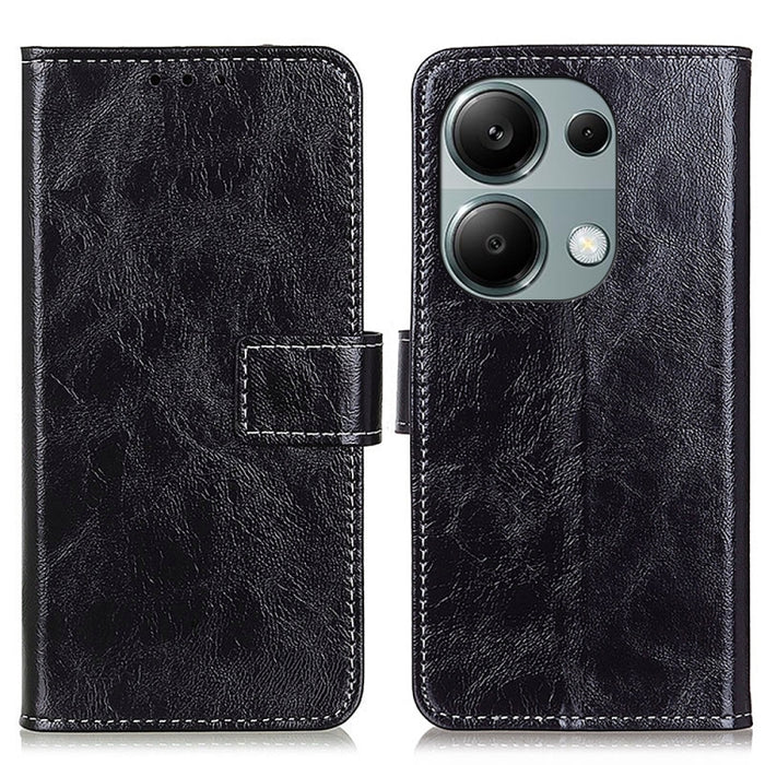 Estuche para teléfono de cuero con tapa horizontal y textura de caballo loco retro, For Xiaomi Poco F6 / Redmi Turbo 3, For Xiaomi Poco F6 Pro, For Xiaomi Redmi K70 5G / K70 Pro 5G, For Xiaomi Redmi Note 13 Pro 4G/Poco M6 Pro 4G, For Xiaomi Redmi A3   ...