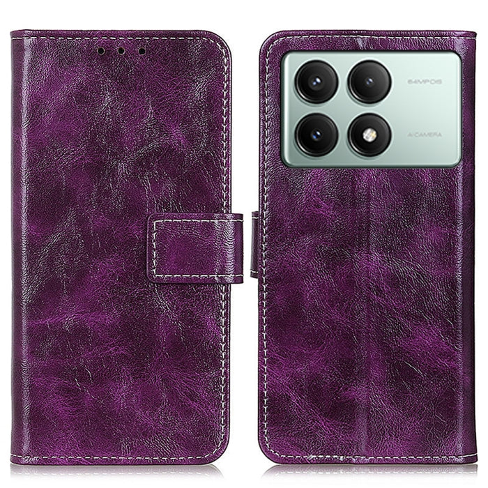 Estuche para teléfono de cuero con tapa horizontal y textura de caballo loco retro, For Xiaomi Poco F6 / Redmi Turbo 3, For Xiaomi Poco F6 Pro, For Xiaomi Redmi K70 5G / K70 Pro 5G, For Xiaomi Redmi Note 13 Pro 4G/Poco M6 Pro 4G, For Xiaomi Redmi A3   ...