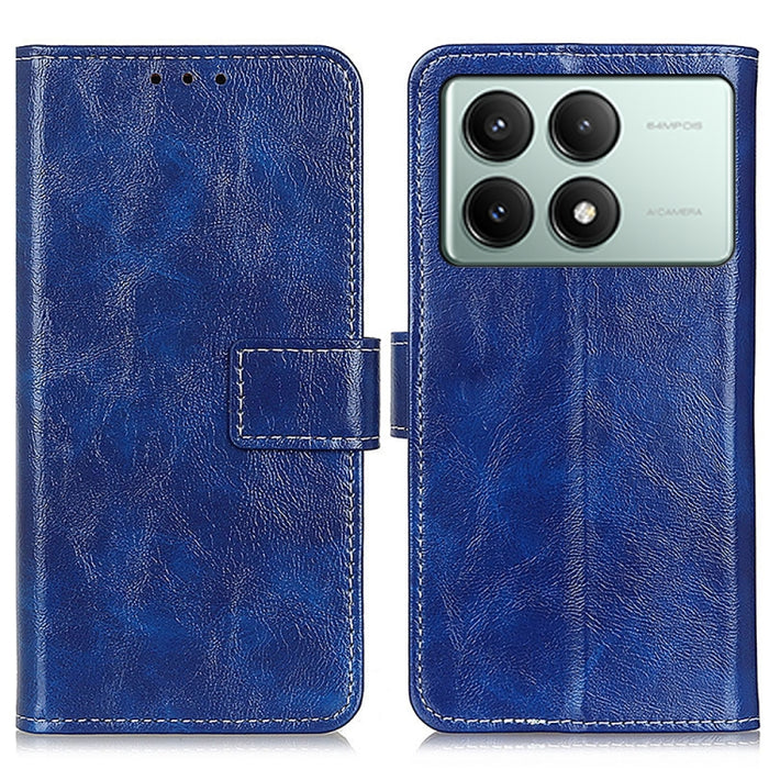 Estuche para teléfono de cuero con tapa horizontal y textura de caballo loco retro, For Xiaomi Poco F6 / Redmi Turbo 3, For Xiaomi Poco F6 Pro, For Xiaomi Redmi K70 5G / K70 Pro 5G, For Xiaomi Redmi Note 13 Pro 4G/Poco M6 Pro 4G, For Xiaomi Redmi A3   ...