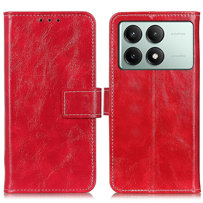 Estuche para teléfono de cuero con tapa horizontal y textura de caballo loco retro, For Xiaomi Poco F6 / Redmi Turbo 3, For Xiaomi Poco F6 Pro, For Xiaomi Redmi K70 5G / K70 Pro 5G, For Xiaomi Redmi Note 13 Pro 4G/Poco M6 Pro 4G, For Xiaomi Redmi A3   ...