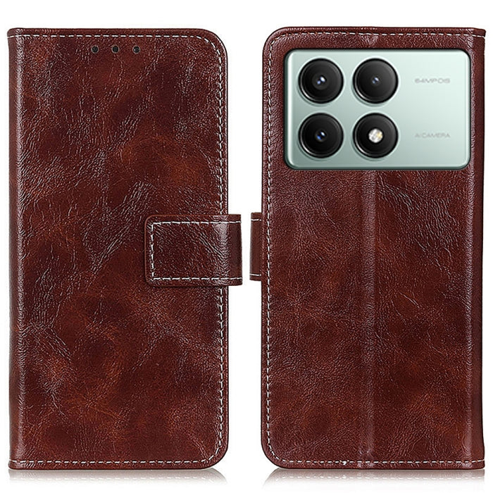 Estuche para teléfono de cuero con tapa horizontal y textura de caballo loco retro, For Xiaomi Poco F6 / Redmi Turbo 3, For Xiaomi Poco F6 Pro, For Xiaomi Redmi K70 5G / K70 Pro 5G, For Xiaomi Redmi Note 13 Pro 4G/Poco M6 Pro 4G, For Xiaomi Redmi A3   ...