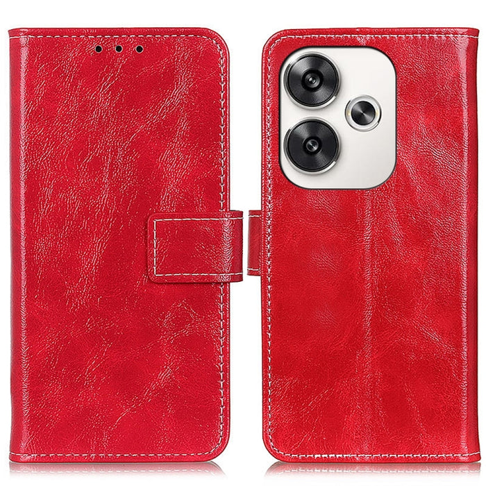 Estuche para teléfono de cuero con tapa horizontal y textura de caballo loco retro, For Xiaomi Poco F6 / Redmi Turbo 3, For Xiaomi Poco F6 Pro, For Xiaomi Redmi K70 5G / K70 Pro 5G, For Xiaomi Redmi Note 13 Pro 4G/Poco M6 Pro 4G, For Xiaomi Redmi A3   ...