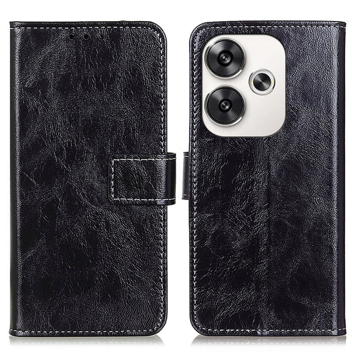 Estuche para teléfono de cuero con tapa horizontal y textura de caballo loco retro, For Xiaomi Poco F6 / Redmi Turbo 3, For Xiaomi Poco F6 Pro, For Xiaomi Redmi K70 5G / K70 Pro 5G, For Xiaomi Redmi Note 13 Pro 4G/Poco M6 Pro 4G, For Xiaomi Redmi A3   ...