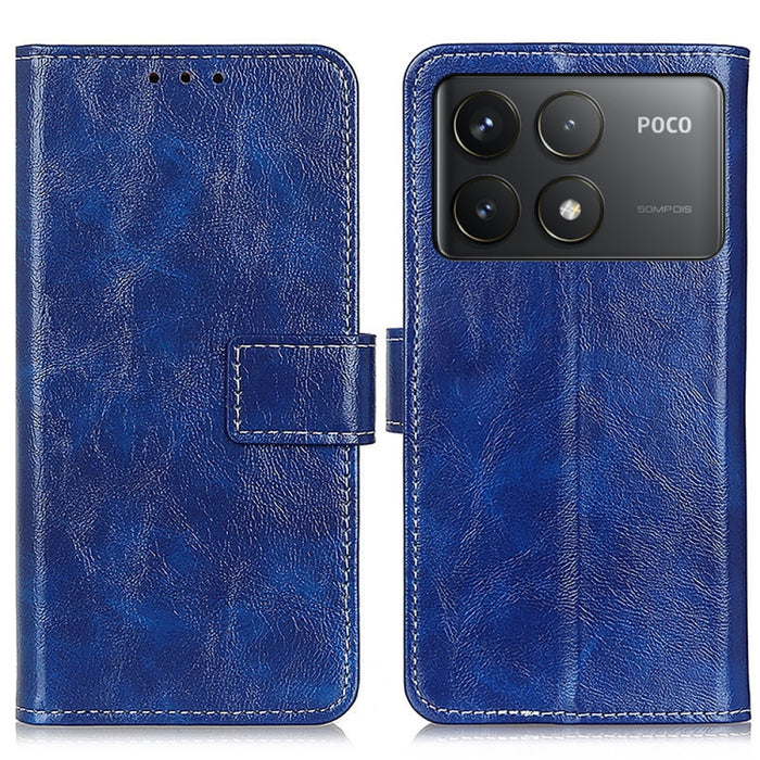 Estuche para teléfono de cuero con tapa horizontal y textura de caballo loco retro, For Xiaomi Poco F6 / Redmi Turbo 3, For Xiaomi Poco F6 Pro, For Xiaomi Redmi K70 5G / K70 Pro 5G, For Xiaomi Redmi Note 13 Pro 4G/Poco M6 Pro 4G, For Xiaomi Redmi A3   ...
