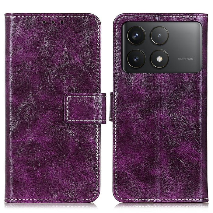 Estuche para teléfono de cuero con tapa horizontal y textura de caballo loco retro, For Xiaomi Poco F6 / Redmi Turbo 3, For Xiaomi Poco F6 Pro, For Xiaomi Redmi K70 5G / K70 Pro 5G, For Xiaomi Redmi Note 13 Pro 4G/Poco M6 Pro 4G, For Xiaomi Redmi A3   ...