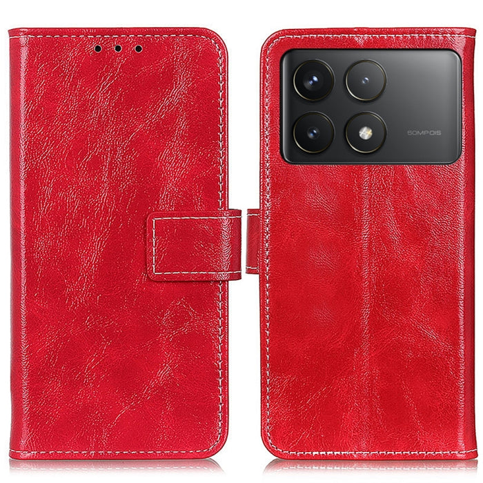 Estuche para teléfono de cuero con tapa horizontal y textura de caballo loco retro, For Xiaomi Poco F6 / Redmi Turbo 3, For Xiaomi Poco F6 Pro, For Xiaomi Redmi K70 5G / K70 Pro 5G, For Xiaomi Redmi Note 13 Pro 4G/Poco M6 Pro 4G, For Xiaomi Redmi A3   ...
