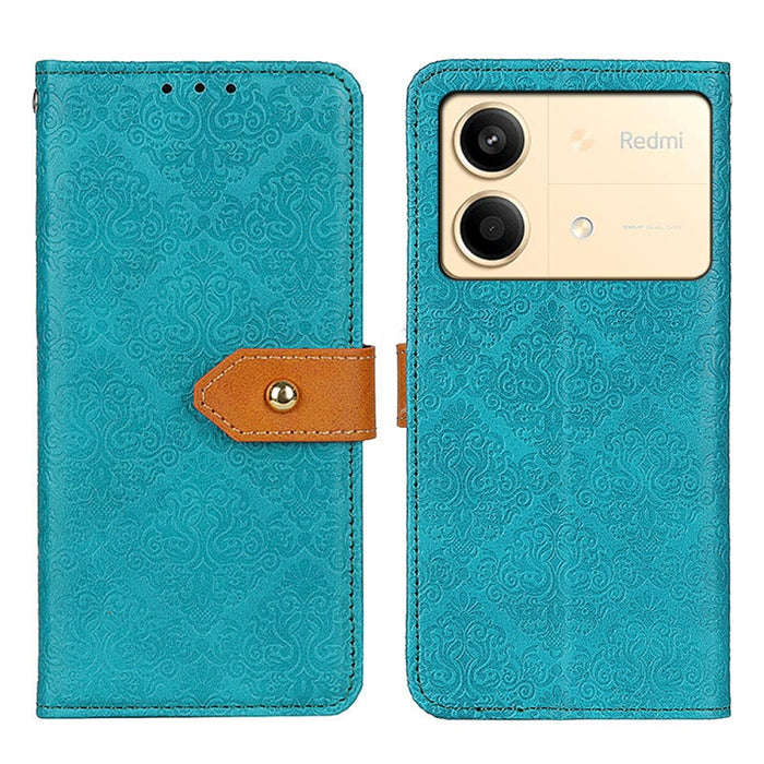 Estuche para teléfono de cuero con tapa en relieve floral europeo, For Xiaomi Poco F6 / Redmi Turbo 3, For Xiaomi Poco F6 Pro, For Xiaomi Redmi K70 5G / K70 Pro 5G, For Xiaomi Redmi Note 13 Pro 4G/Poco M6 Pro 4G, For Xiaomi Redmi A3, For Xiaomi Redmi 1...