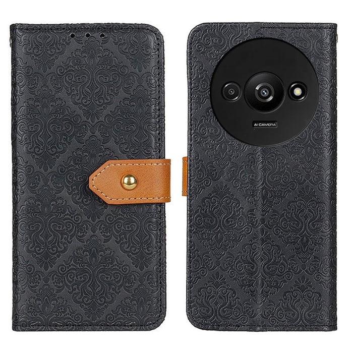 Estuche para teléfono de cuero con tapa en relieve floral europeo, For Xiaomi Poco F6 / Redmi Turbo 3, For Xiaomi Poco F6 Pro, For Xiaomi Redmi K70 5G / K70 Pro 5G, For Xiaomi Redmi Note 13 Pro 4G/Poco M6 Pro 4G, For Xiaomi Redmi A3, For Xiaomi Redmi 1...