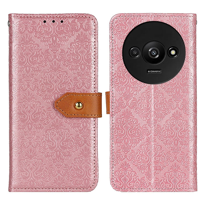 Estuche para teléfono de cuero con tapa en relieve floral europeo, For Xiaomi Poco F6 / Redmi Turbo 3, For Xiaomi Poco F6 Pro, For Xiaomi Redmi K70 5G / K70 Pro 5G, For Xiaomi Redmi Note 13 Pro 4G/Poco M6 Pro 4G, For Xiaomi Redmi A3, For Xiaomi Redmi 1...