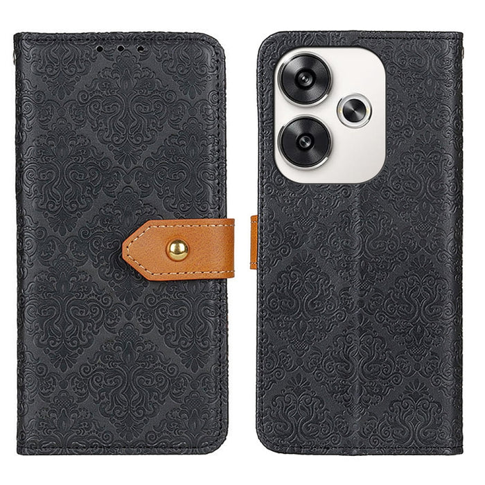 Estuche para teléfono de cuero con tapa en relieve floral europeo, For Xiaomi Poco F6 / Redmi Turbo 3, For Xiaomi Poco F6 Pro, For Xiaomi Redmi K70 5G / K70 Pro 5G, For Xiaomi Redmi Note 13 Pro 4G/Poco M6 Pro 4G, For Xiaomi Redmi A3, For Xiaomi Redmi 1...