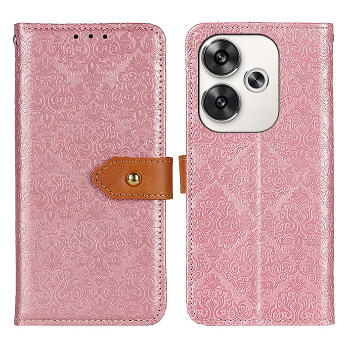 Estuche para teléfono de cuero con tapa en relieve floral europeo, For Xiaomi Poco F6 / Redmi Turbo 3, For Xiaomi Poco F6 Pro, For Xiaomi Redmi K70 5G / K70 Pro 5G, For Xiaomi Redmi Note 13 Pro 4G/Poco M6 Pro 4G, For Xiaomi Redmi A3, For Xiaomi Redmi 1...