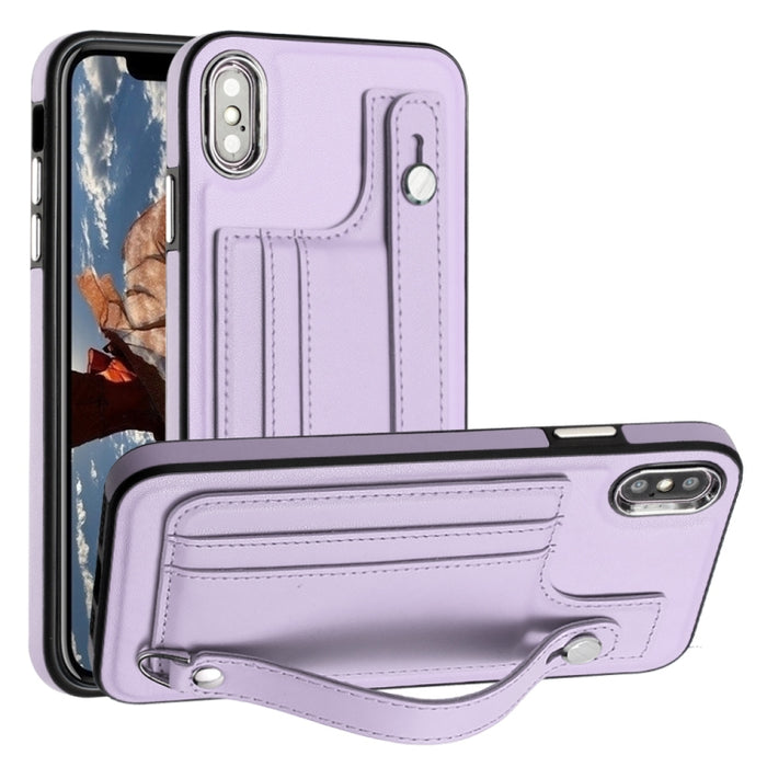 Estuche para teléfono de cuero a prueba de golpes con correa para la muñeca