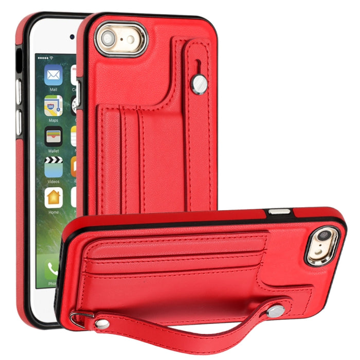Estuche para teléfono de cuero a prueba de golpes con correa para la muñeca