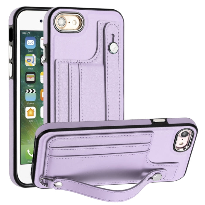 Estuche para teléfono de cuero a prueba de golpes con correa para la muñeca