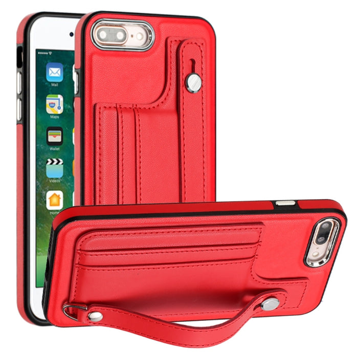 Estuche para teléfono de cuero a prueba de golpes con correa para la muñeca