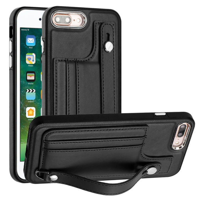 Estuche para teléfono de cuero a prueba de golpes con correa para la muñeca