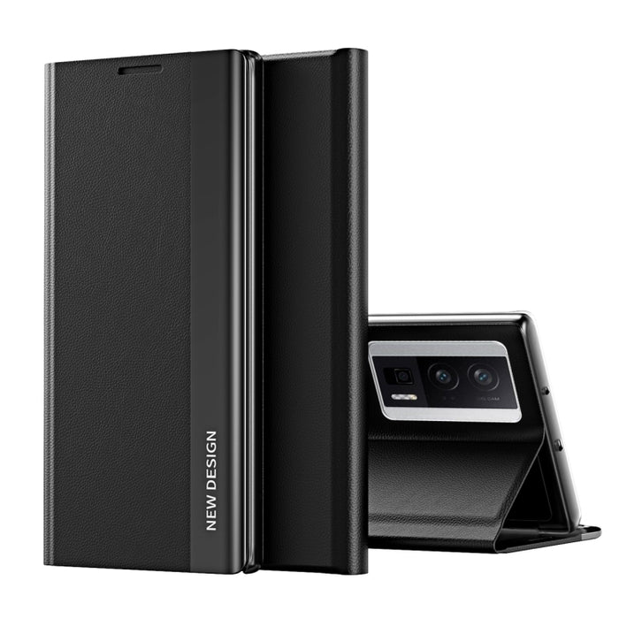 Caja de teléfono de cuero magnético galvanizado lateral lateral, For Xiaomi Poco F5 Pro, For Xiaomi Poco F5