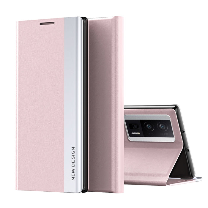 Caja de teléfono de cuero magnético galvanizado lateral lateral, For Xiaomi Poco F5 Pro, For Xiaomi Poco F5
