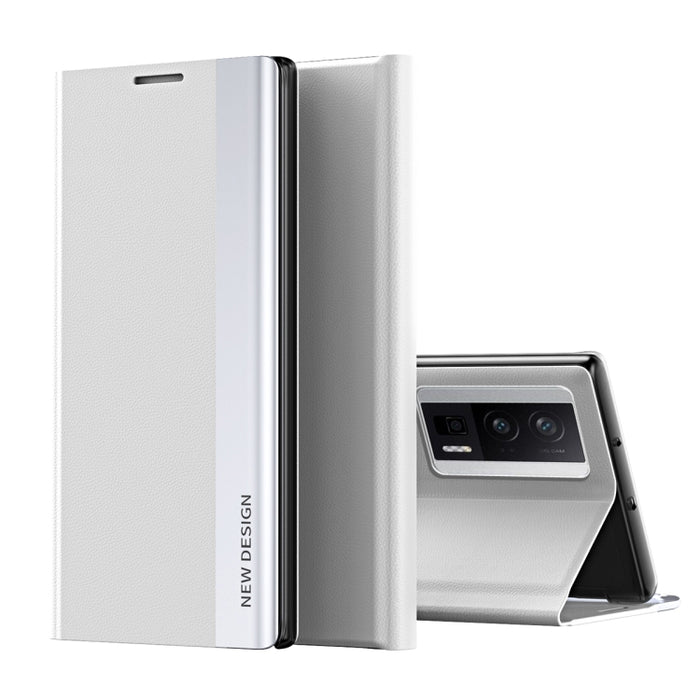 Caja de teléfono de cuero magnético galvanizado lateral lateral, For Xiaomi Poco F5 Pro, For Xiaomi Poco F5