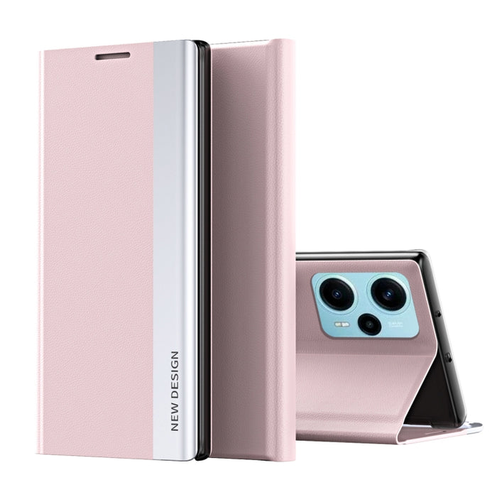 Caja de teléfono de cuero magnético galvanizado lateral lateral, For Xiaomi Poco F5 Pro, For Xiaomi Poco F5