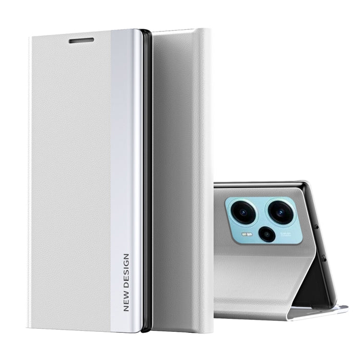 Caja de teléfono de cuero magnético galvanizado lateral lateral, For Xiaomi Poco F5 Pro, For Xiaomi Poco F5