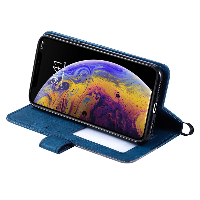Estuche de cuero con tapa horizontal con empalme de sensación de piel con soporte y ranuras para tarjetas y billetera y marco de fotos, For iPhone XS / X, For iPhone 11, For iPhone 11 Pro, For iPhone 11 Pro Max, For iPhone SE 2022 / SE 2020 / 8 / 7    ...