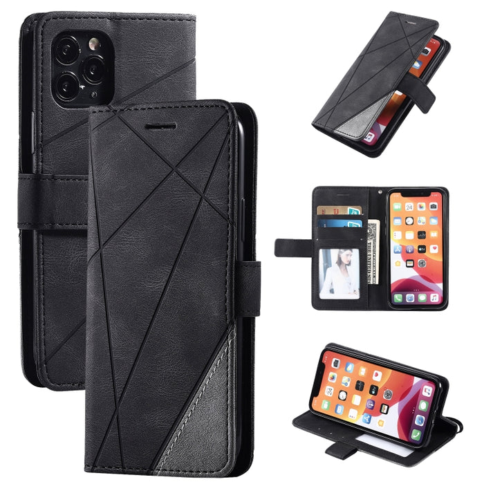 Estuche de cuero con tapa horizontal con empalme de sensación de piel con soporte y ranuras para tarjetas y billetera y marco de fotos, For iPhone XS / X, For iPhone 11, For iPhone 11 Pro, For iPhone 11 Pro Max, For iPhone SE 2022 / SE 2020 / 8 / 7    ...