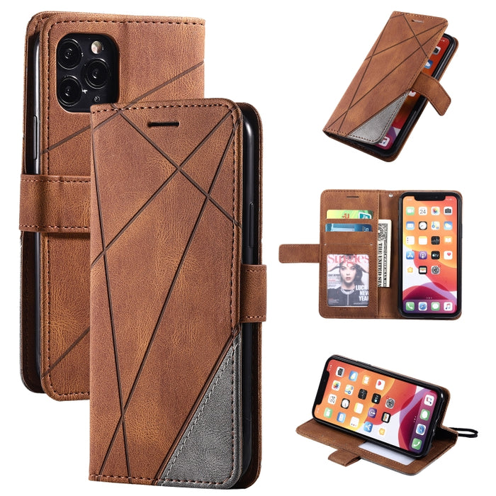 Estuche de cuero con tapa horizontal con empalme de sensación de piel con soporte y ranuras para tarjetas y billetera y marco de fotos, For iPhone XS / X, For iPhone 11, For iPhone 11 Pro, For iPhone 11 Pro Max, For iPhone SE 2022 / SE 2020 / 8 / 7    ...