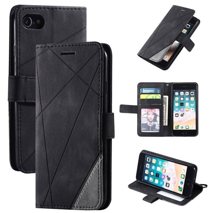 Estuche de cuero con tapa horizontal con empalme de sensación de piel con soporte y ranuras para tarjetas y billetera y marco de fotos, For iPhone XS / X, For iPhone 11, For iPhone 11 Pro, For iPhone 11 Pro Max, For iPhone SE 2022 / SE 2020 / 8 / 7    ...