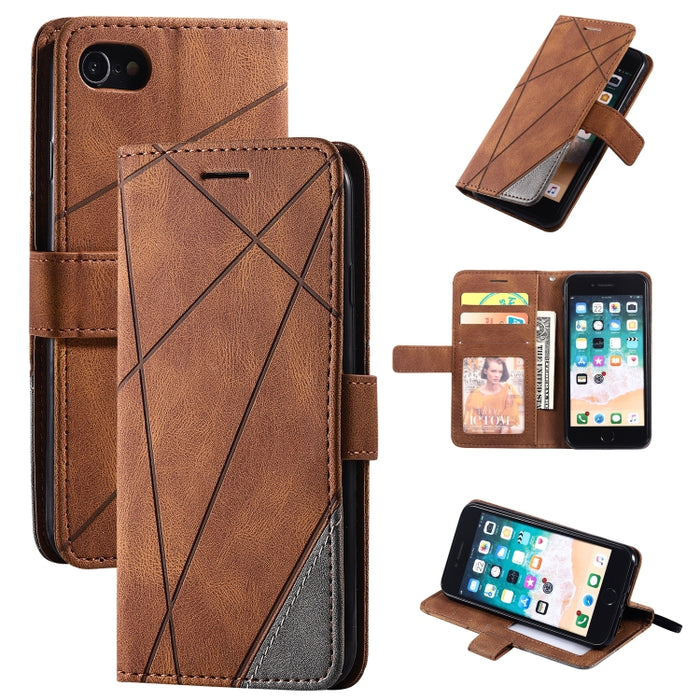 Estuche de cuero con tapa horizontal con empalme de sensación de piel con soporte y ranuras para tarjetas y billetera y marco de fotos, For iPhone XS / X, For iPhone 11, For iPhone 11 Pro, For iPhone 11 Pro Max, For iPhone SE 2022 / SE 2020 / 8 / 7    ...