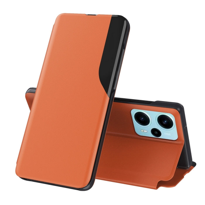 Caja de teléfono de cuero de adsorción de pantalla lateral, For Xiaomi Poco F5, For Xiaomi Poco F5 Pro