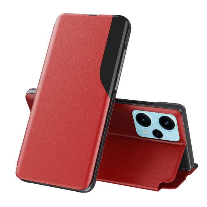 Caja de teléfono de cuero de adsorción de pantalla lateral, For Xiaomi Poco F5, For Xiaomi Poco F5 Pro
