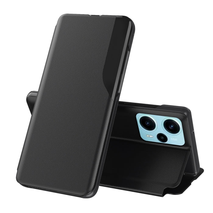 Caja de teléfono de cuero de adsorción de pantalla lateral, For Xiaomi Poco F5, For Xiaomi Poco F5 Pro