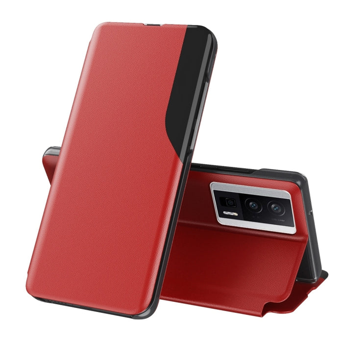 Caja de teléfono de cuero de adsorción de pantalla lateral, For Xiaomi Poco F5, For Xiaomi Poco F5 Pro