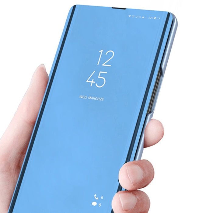 Estuche para teléfono de cuero con tapa y soporte de espejo plateado, For Xiaomi Poco F5, For Xiaomi Poco F5 Pro