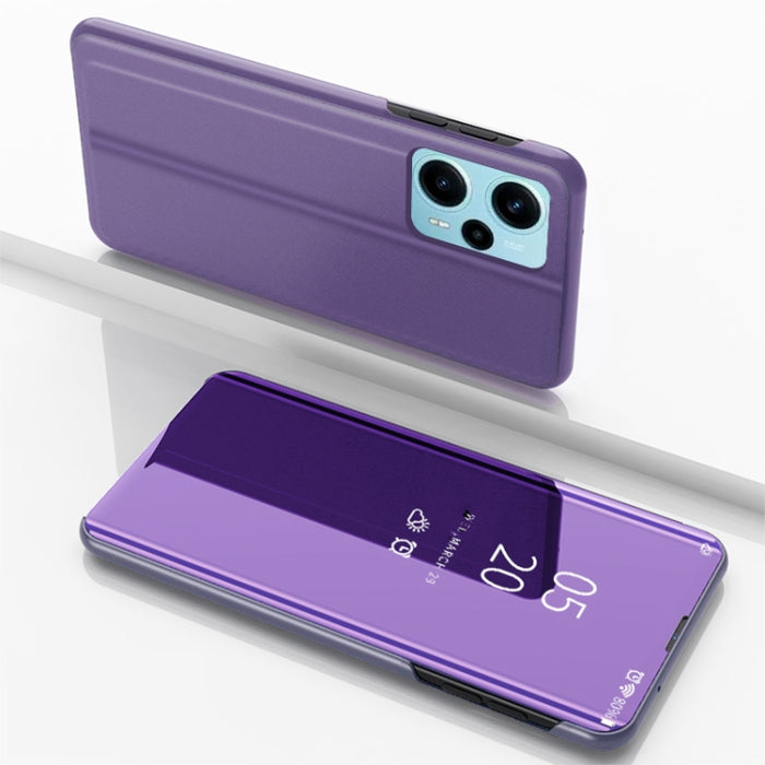Estuche para teléfono de cuero con tapa y soporte de espejo plateado, For Xiaomi Poco F5, For Xiaomi Poco F5 Pro