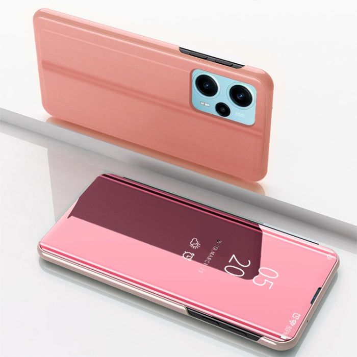 Estuche para teléfono de cuero con tapa y soporte de espejo plateado, For Xiaomi Poco F5, For Xiaomi Poco F5 Pro