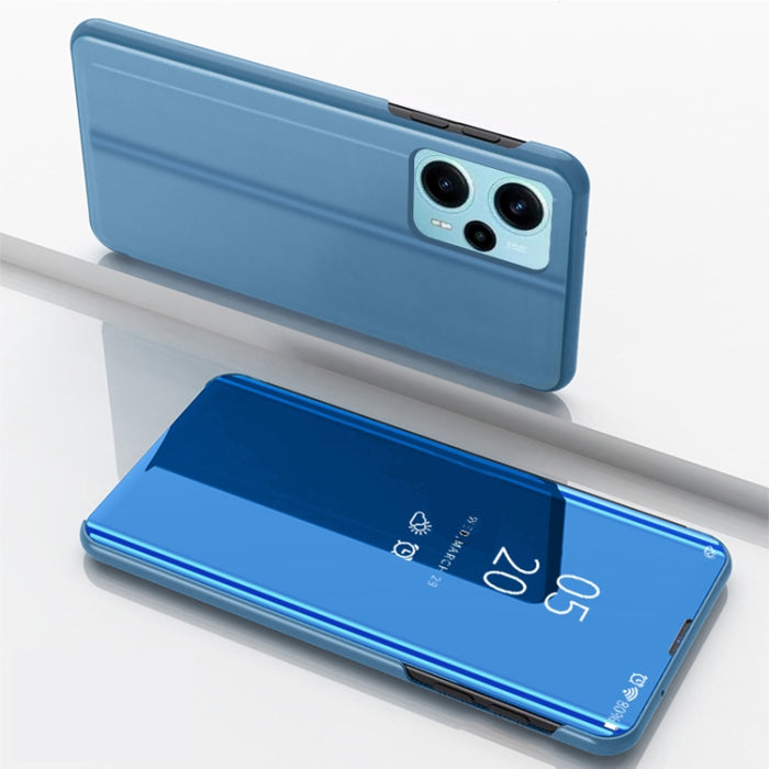 Estuche para teléfono de cuero con tapa y soporte de espejo plateado, For Xiaomi Poco F5, For Xiaomi Poco F5 Pro
