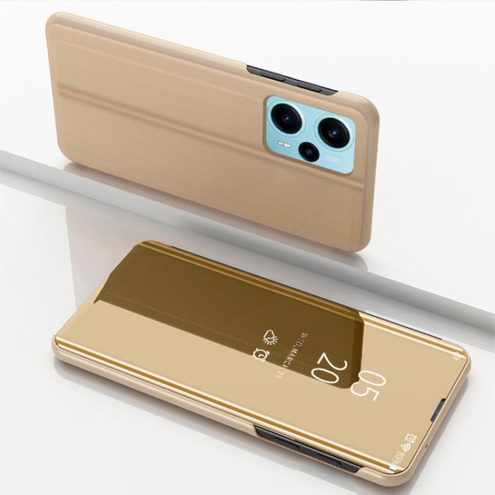 Estuche para teléfono de cuero con tapa y soporte de espejo plateado, For Xiaomi Poco F5, For Xiaomi Poco F5 Pro