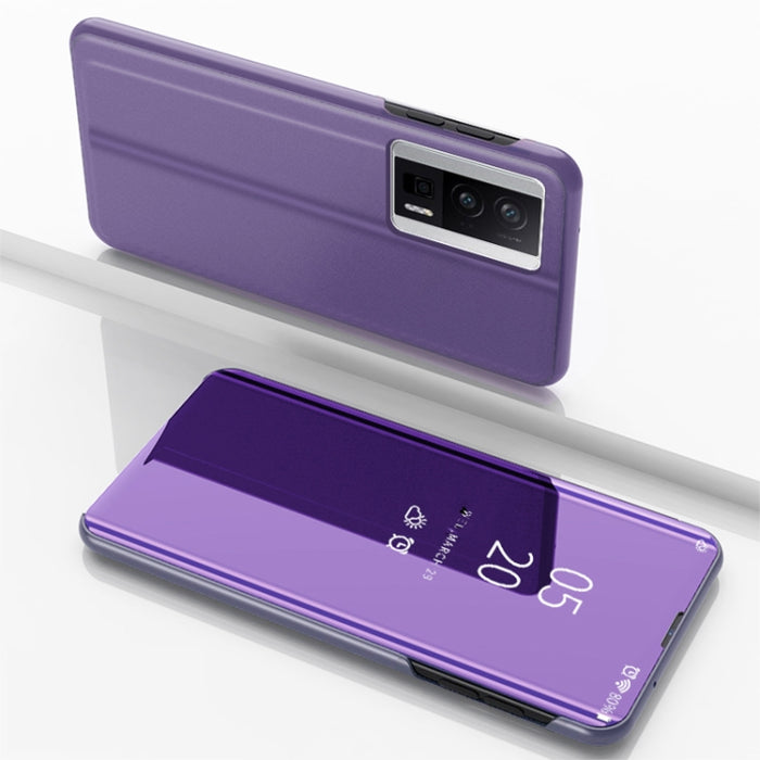 Estuche para teléfono de cuero con tapa y soporte de espejo plateado, For Xiaomi Poco F5, For Xiaomi Poco F5 Pro