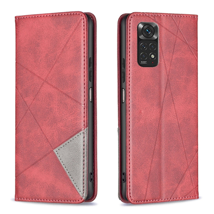 Estuche para teléfono de cuero magnético con textura de rombos, For Xiaomi Poco M6 4G / Redmi 13 4G, For Xiaomi Redmi Note 13 Pro 4G Global, For Xiaomi Poco M6 Pro 4G, For Xiaomi Redmi A3, For Xiaomi Redmi Note 13 4G Global, For Xiaomi Redmi K70E      ...
