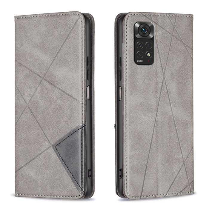 Estuche para teléfono de cuero magnético con textura de rombos, For Xiaomi Poco M6 4G / Redmi 13 4G, For Xiaomi Redmi Note 13 Pro 4G Global, For Xiaomi Poco M6 Pro 4G, For Xiaomi Redmi A3, For Xiaomi Redmi Note 13 4G Global, For Xiaomi Redmi K70E      ...