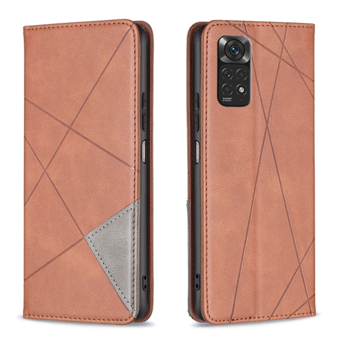 Estuche para teléfono de cuero magnético con textura de rombos, For Xiaomi Poco M6 4G / Redmi 13 4G, For Xiaomi Redmi Note 13 Pro 4G Global, For Xiaomi Poco M6 Pro 4G, For Xiaomi Redmi A3, For Xiaomi Redmi Note 13 4G Global, For Xiaomi Redmi K70E      ...