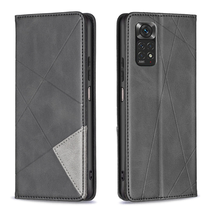 Estuche para teléfono de cuero magnético con textura de rombos, For Xiaomi Poco M6 4G / Redmi 13 4G, For Xiaomi Redmi Note 13 Pro 4G Global, For Xiaomi Poco M6 Pro 4G, For Xiaomi Redmi A3, For Xiaomi Redmi Note 13 4G Global, For Xiaomi Redmi K70E      ...