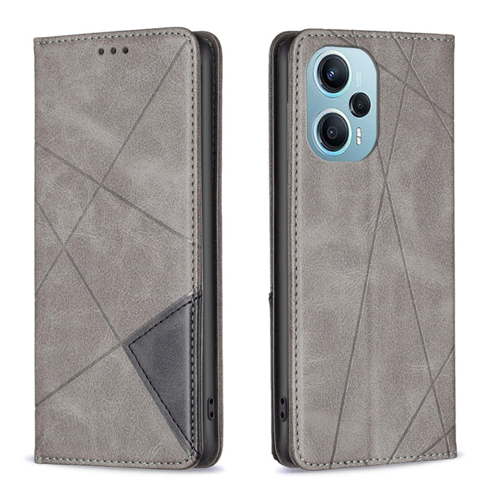 Estuche para teléfono de cuero magnético con textura de rombos, For Xiaomi Poco M6 4G / Redmi 13 4G, For Xiaomi Redmi Note 13 Pro 4G Global, For Xiaomi Poco M6 Pro 4G, For Xiaomi Redmi A3, For Xiaomi Redmi Note 13 4G Global, For Xiaomi Redmi K70E      ...